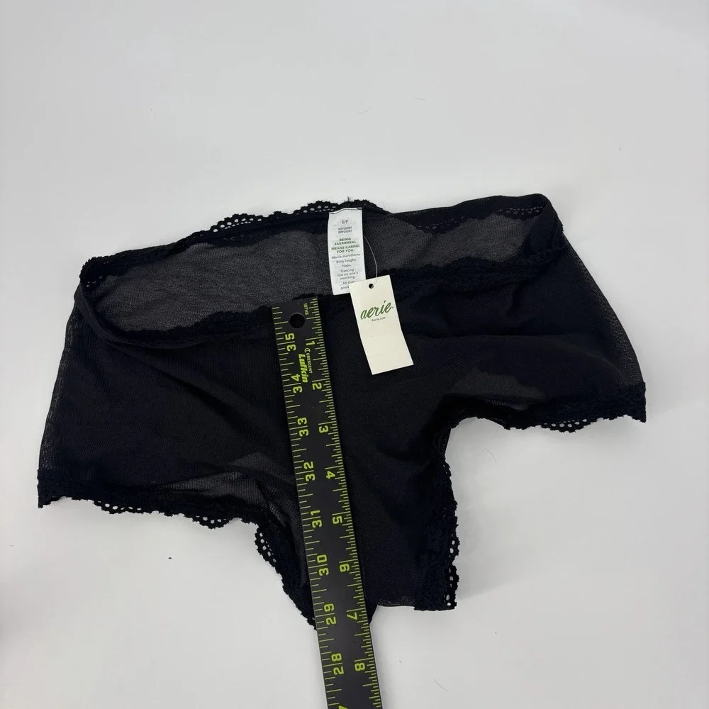 Aerie Black Mesh‎ Cheeky Panties Size Small Boyshort New With Tags